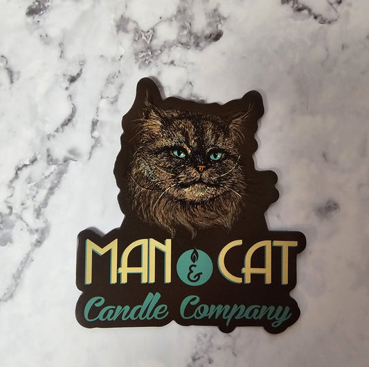 Man and Cat Logo Magnet